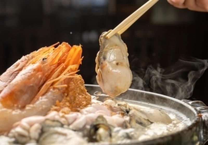 【生牡蠣食べ放題＋海老しゃぶコース】17時半までのご来店限定《2時間飲み放題付き》5品